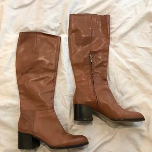 Sam Edelman Brown Leather Tall Heeled Boots